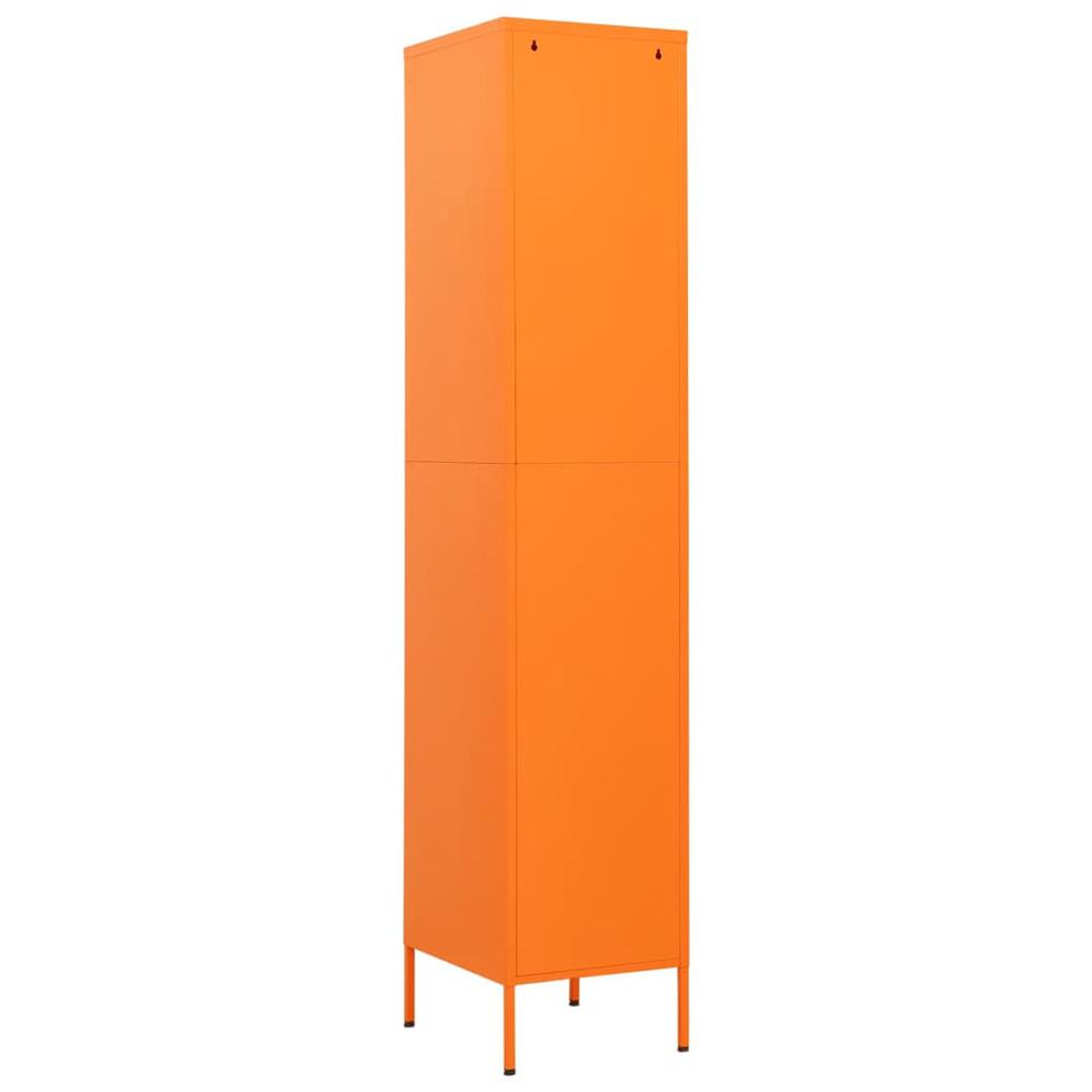 vidaXL Locker Cabinet Orange 13.8"x18.1"x70.9" Steel. Picture 5