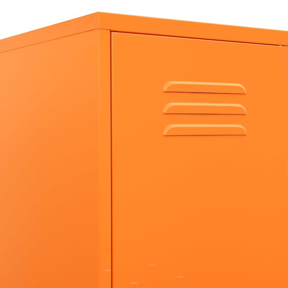 vidaXL Locker Cabinet Orange 13.8"x18.1"x70.9" Steel. Picture 7