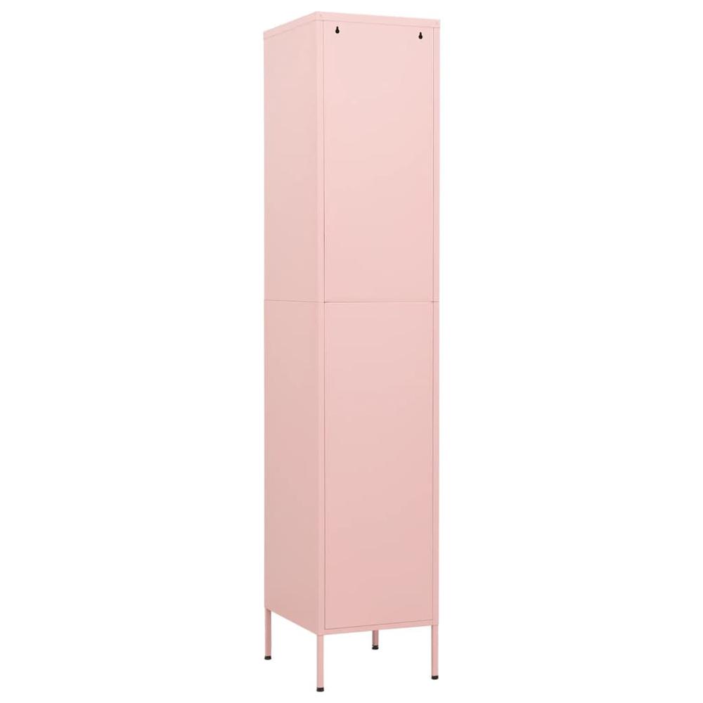 vidaXL Locker Cabinet Pink 13.8"x18.1"x70.9" Steel. Picture 5
