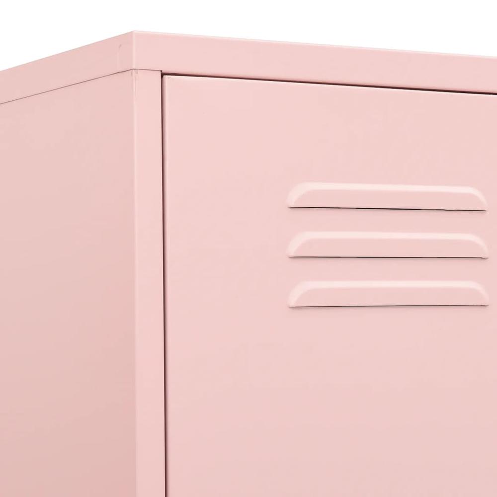 vidaXL Locker Cabinet Pink 13.8"x18.1"x70.9" Steel. Picture 7