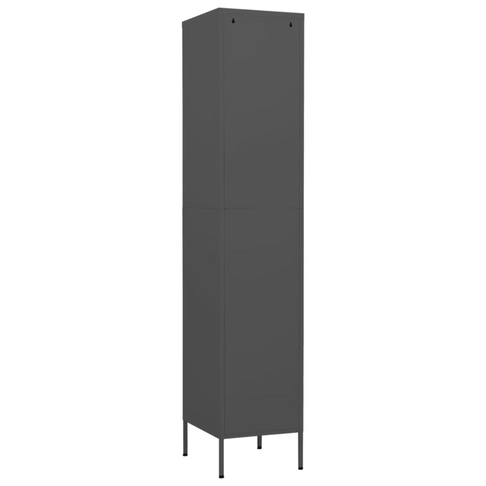vidaXL Locker Cabinet Anthracite 13.8"x18.1"x70.9" Steel. Picture 5