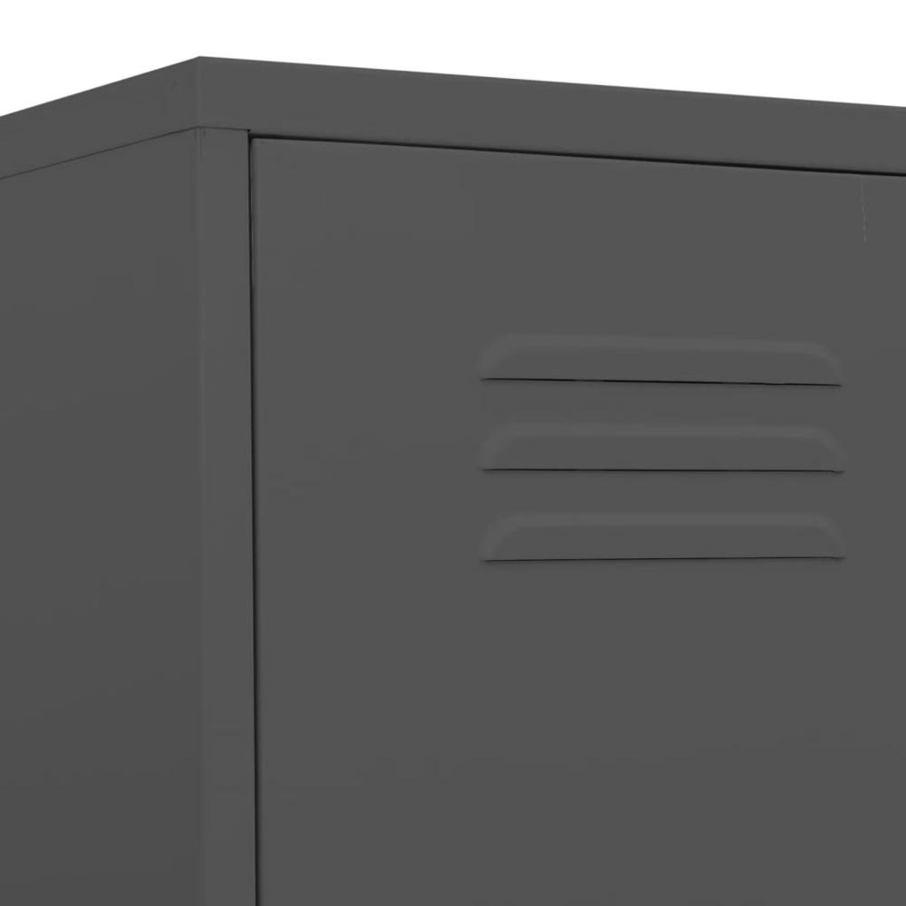 vidaXL Locker Cabinet Anthracite 13.8"x18.1"x70.9" Steel. Picture 7