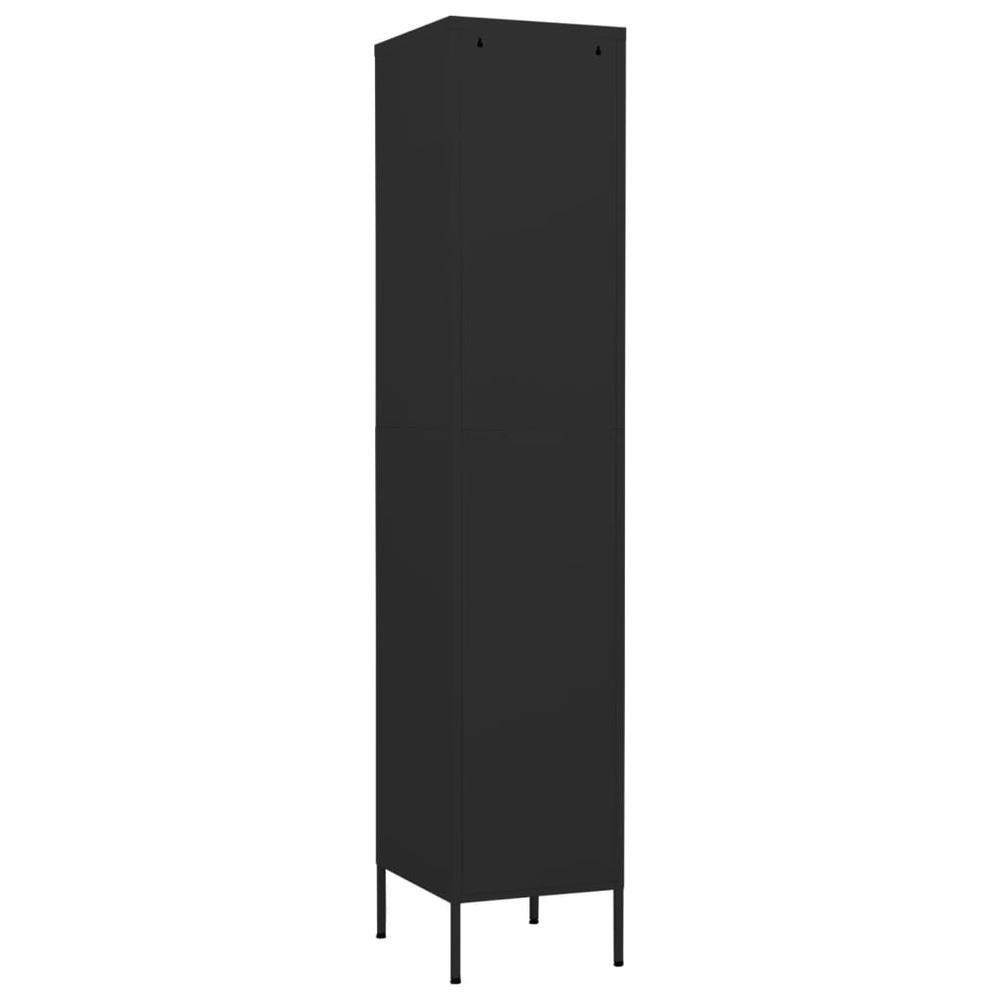 vidaXL Locker Cabinet Black 13.8"x18.1"x70.9" Steel. Picture 5
