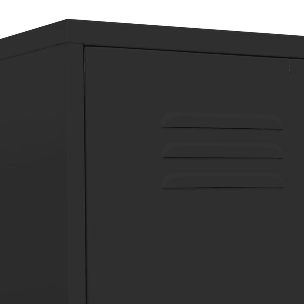 vidaXL Locker Cabinet Black 13.8"x18.1"x70.9" Steel. Picture 7
