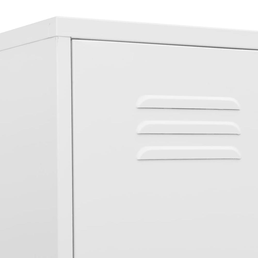 vidaXL Locker Cabinet White 13.8"x18.1"x70.9" Steel. Picture 7