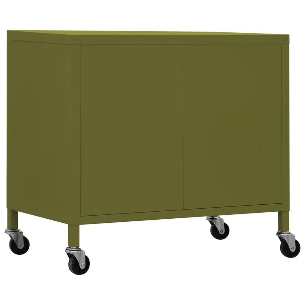 vidaXL Storage Cabinet Olive Green 23.6"x13.8"x22" Steel. Picture 5