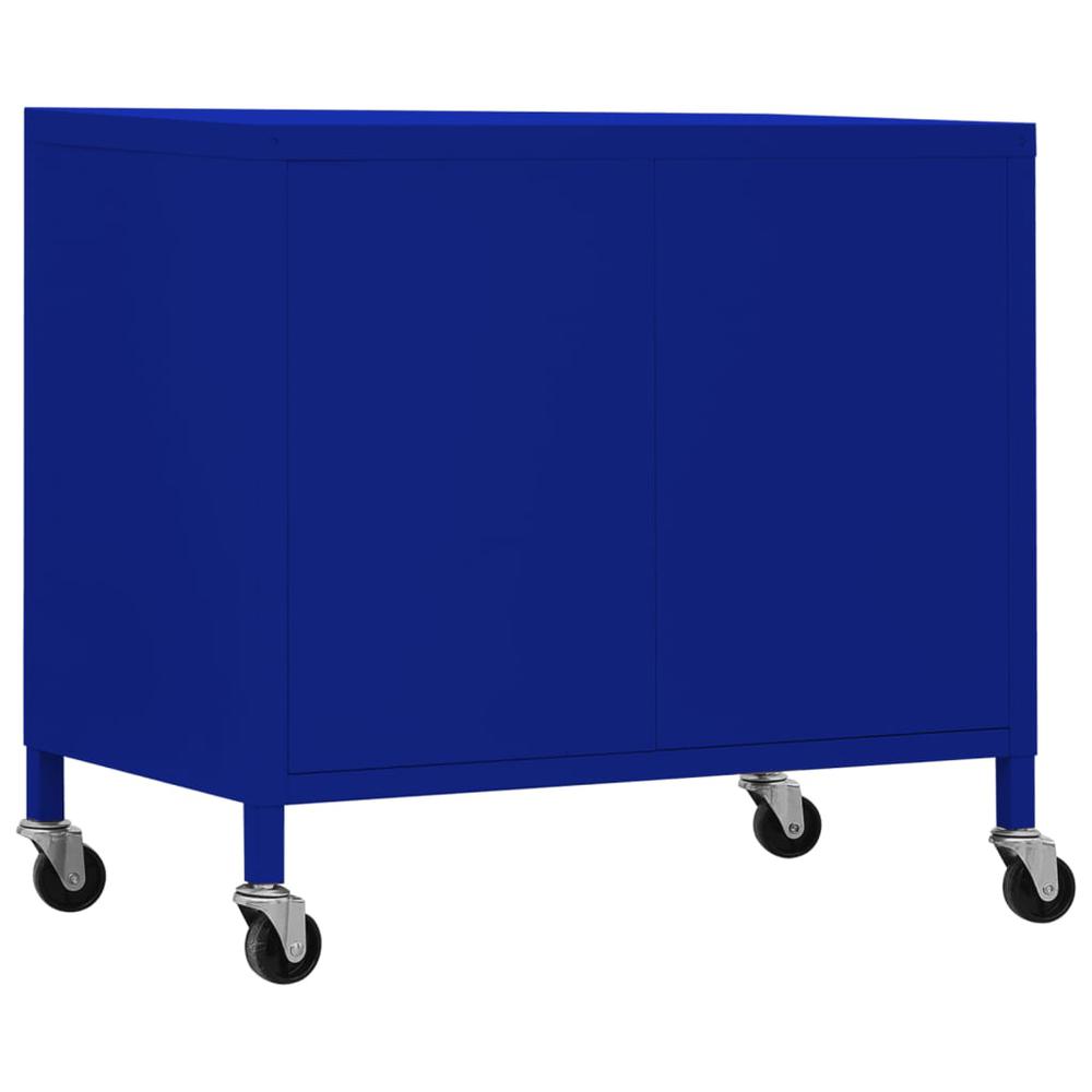 vidaXL Storage Cabinet Navy Blue 23.6"x13.8"x22" Steel. Picture 5