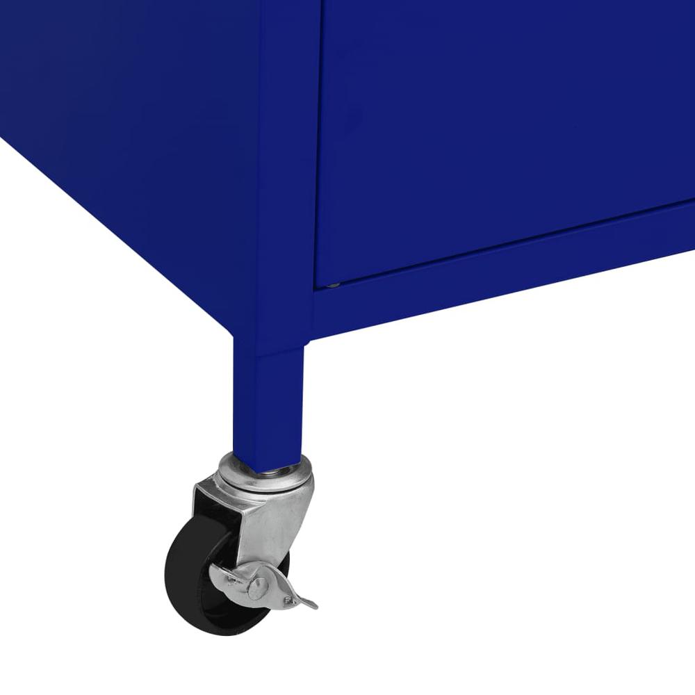 vidaXL Storage Cabinet Navy Blue 23.6"x13.8"x22" Steel. Picture 8