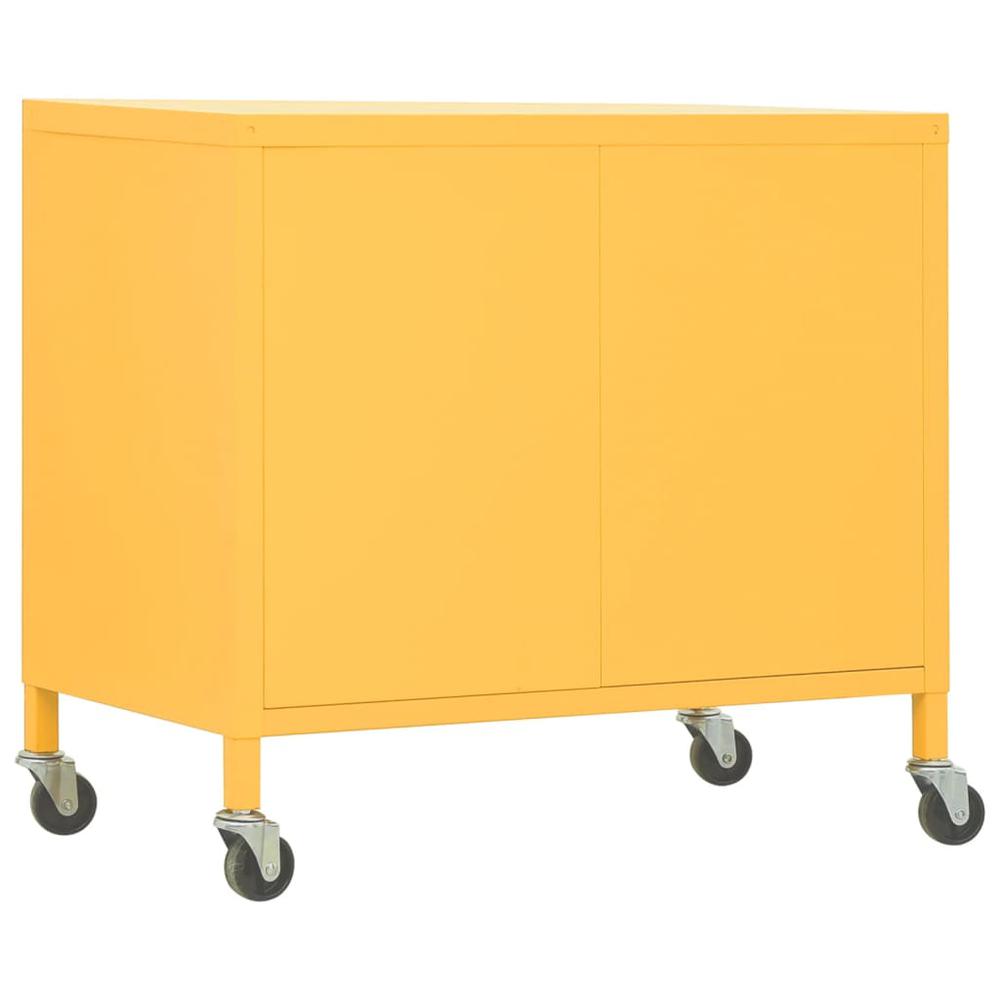 vidaXL Storage Cabinet Mustard Yellow 23.6"x13.8"x22" Steel. Picture 5