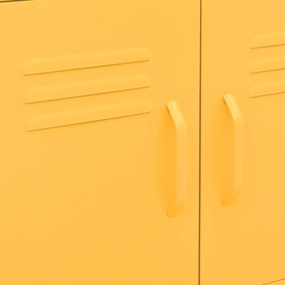 vidaXL Storage Cabinet Mustard Yellow 23.6"x13.8"x22" Steel. Picture 7