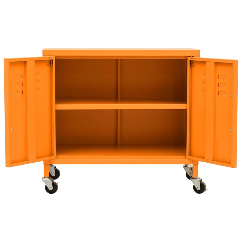 vidaXL Storage Cabinet Orange 23.6"x13.8"x22" Steel. Picture 6