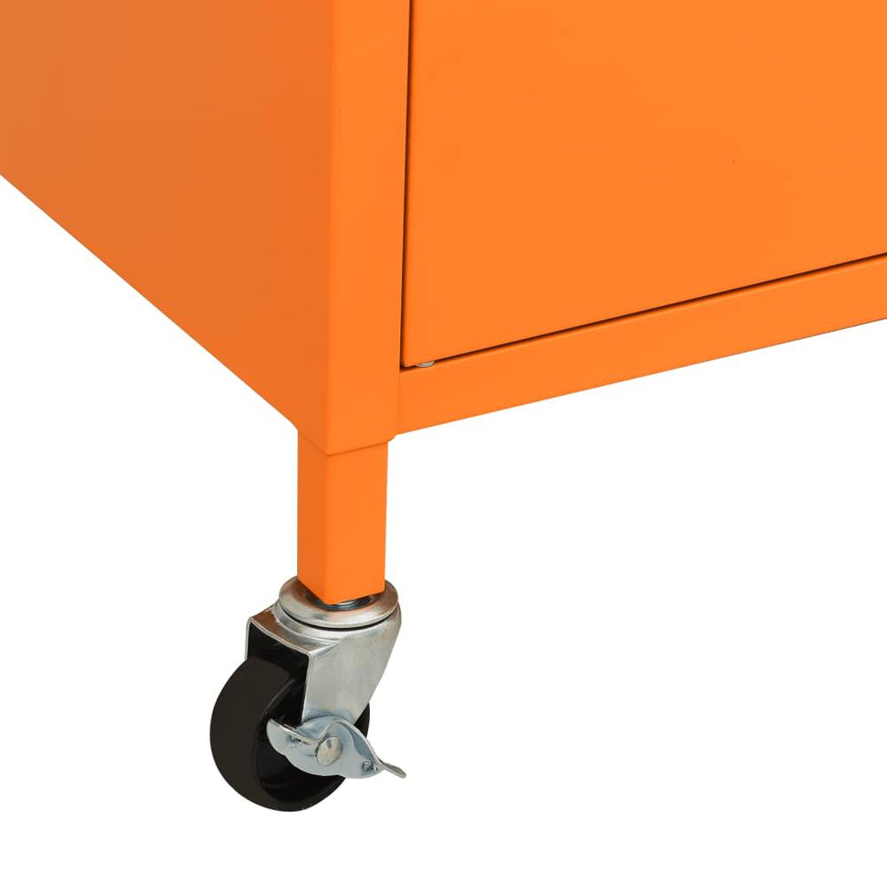 vidaXL Storage Cabinet Orange 23.6"x13.8"x22" Steel. Picture 8