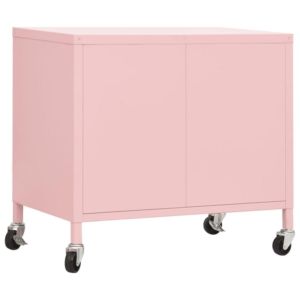 vidaXL Storage Cabinet Pink 23.6"x13.8"x22" Steel. Picture 5
