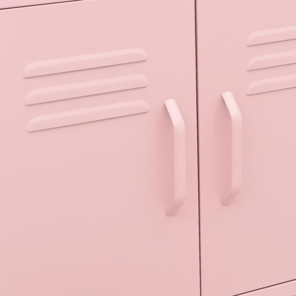 vidaXL Storage Cabinet Pink 23.6"x13.8"x22" Steel. Picture 7
