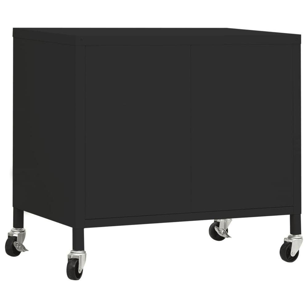 vidaXL Storage Cabinet Black 23.6"x13.8"x22" Steel. Picture 5