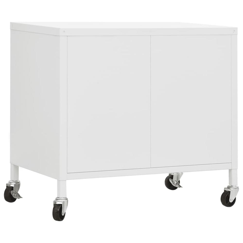 vidaXL Storage Cabinet White 23.6"x13.8"x22" Steel. Picture 5