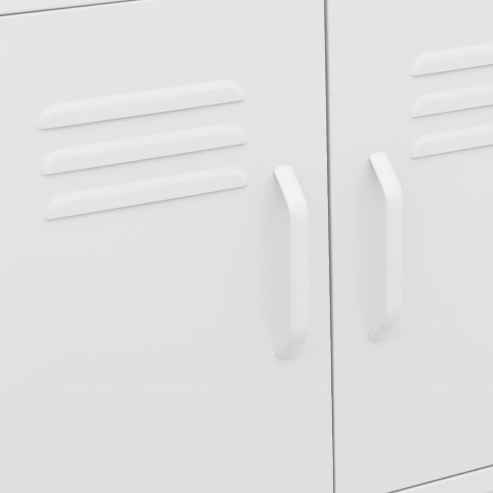 vidaXL Storage Cabinet White 23.6"x13.8"x22" Steel. Picture 7