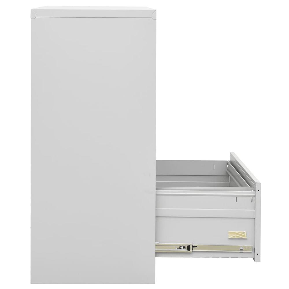 vidaXL Filing Cabinet Light Gray 35.4"x18.1"x40.6" Steel. Picture 7