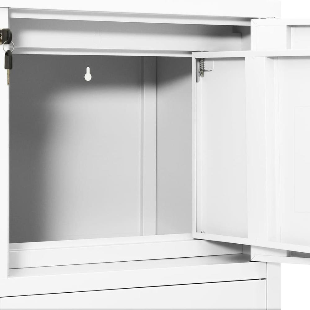 vidaXL Office Cabinet White 35.4"x15.7"x40.2" Steel, 336405. Picture 7