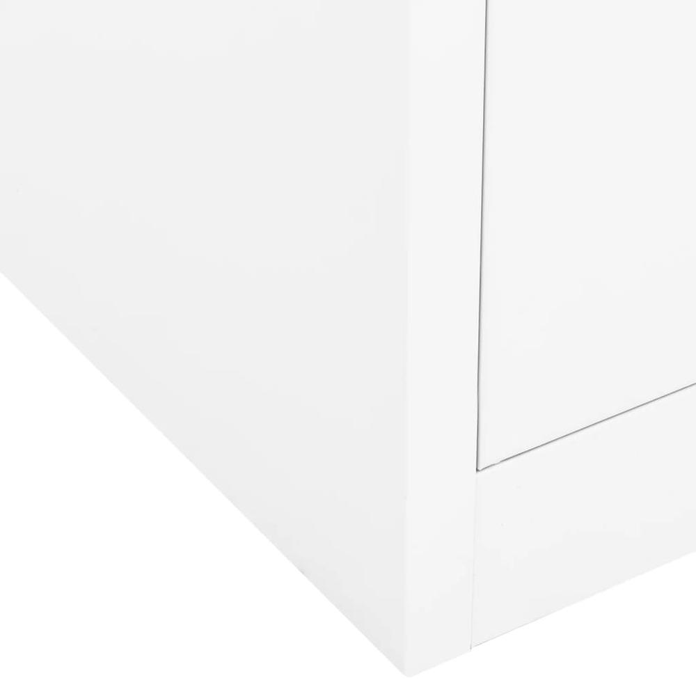 vidaXL Office Cabinet White 35.4"x15.7"x40.2" Steel, 336405. Picture 9