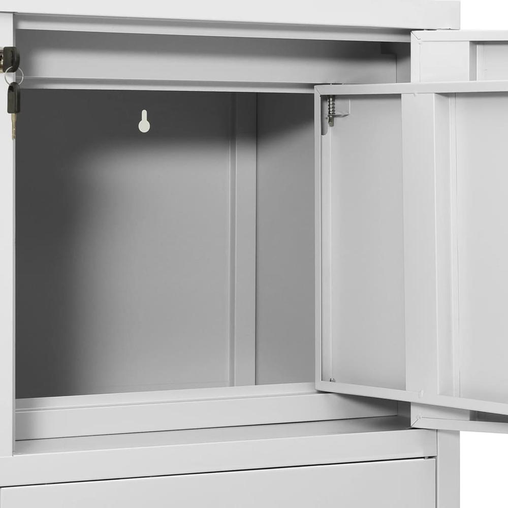 vidaXL Office Cabinet Light Gray 35.4"x15.7"x40.2" Steel, 336406. Picture 7