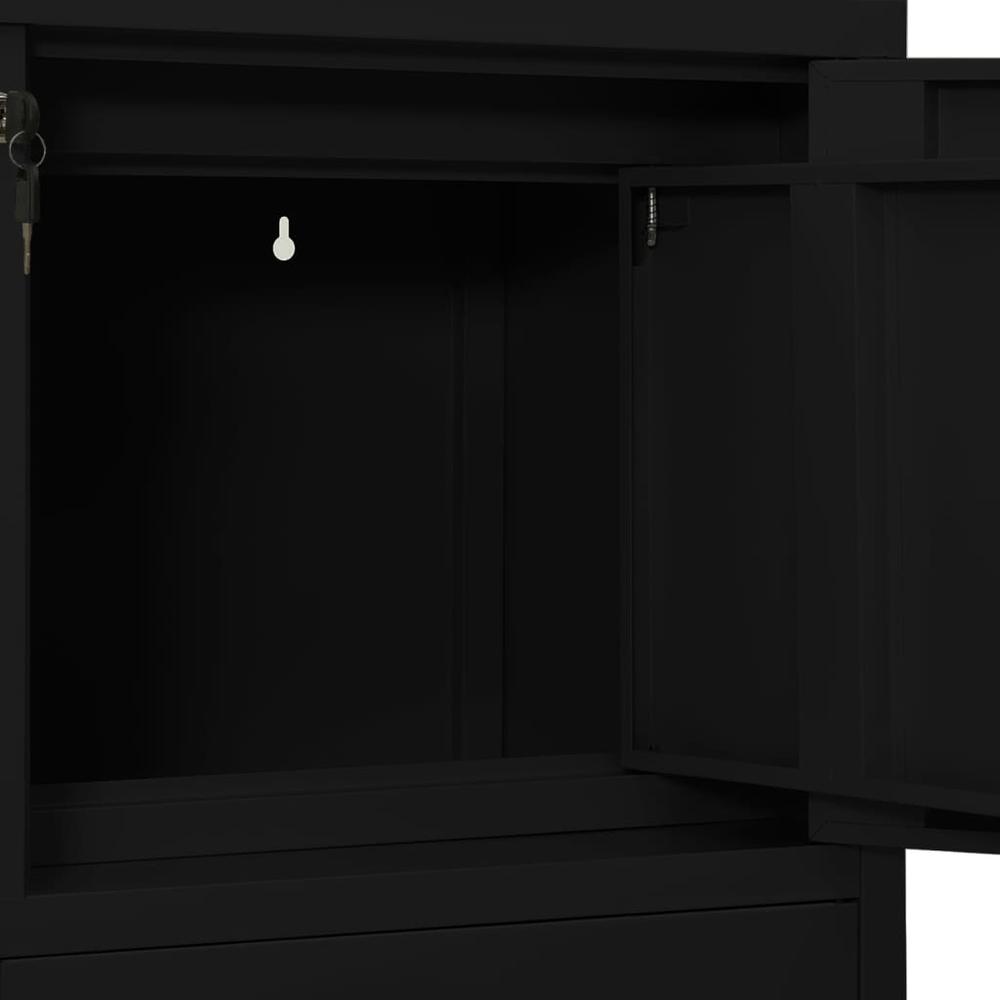 vidaXL Office Cabinet Black 35.4"x15.7"x40.2" Steel, 336407. Picture 7