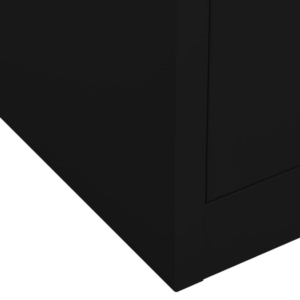 vidaXL Office Cabinet Black 35.4"x15.7"x40.2" Steel, 336407. Picture 9