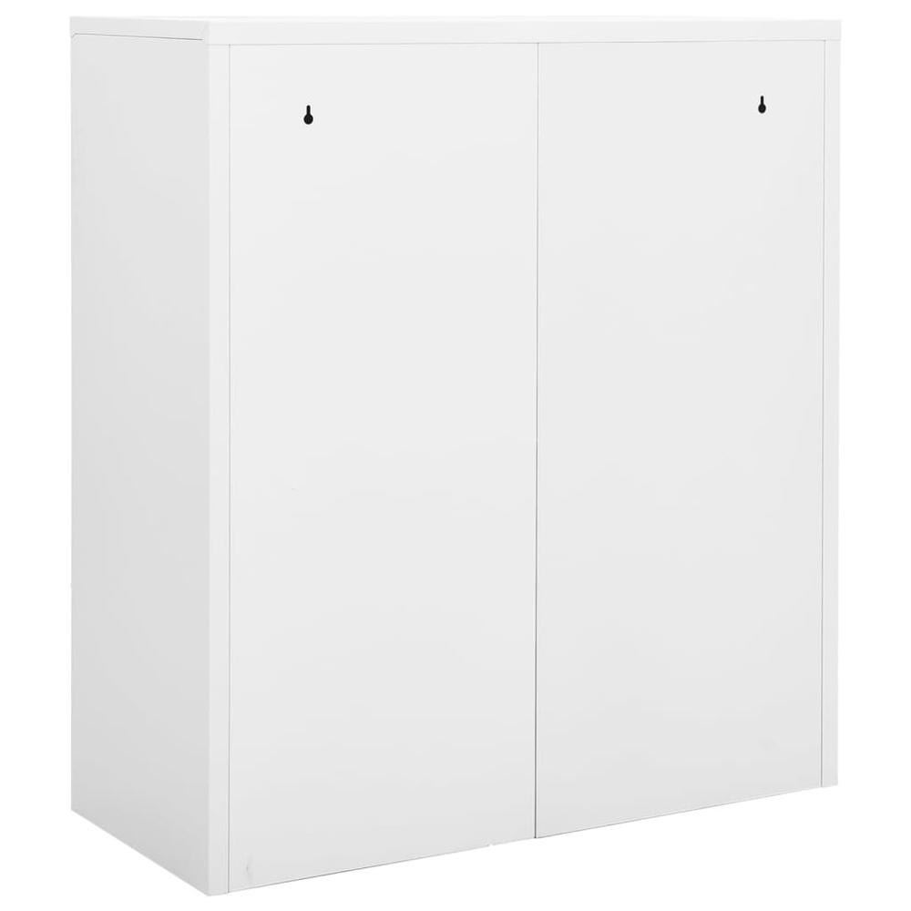 vidaXL Office Cabinet White 35.4"x15.7"x40.2" Steel, 336409. Picture 5
