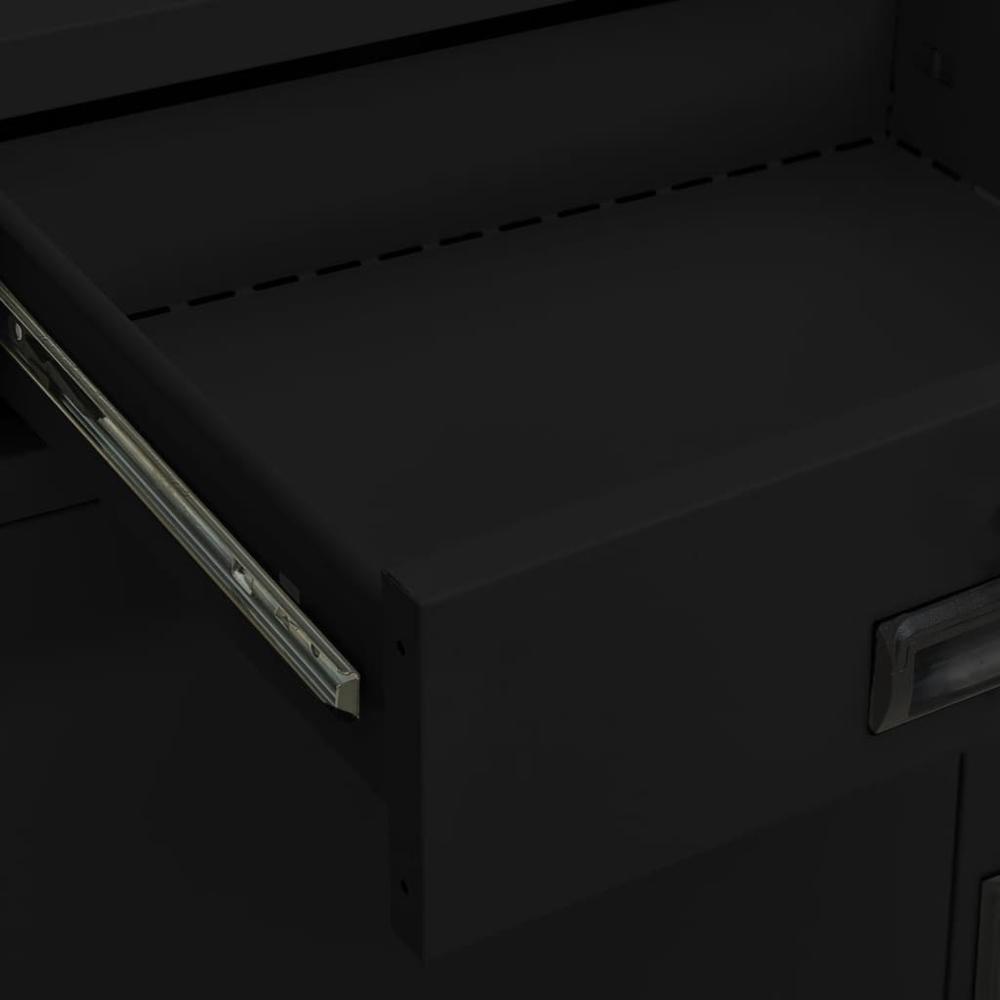 vidaXL Office Cabinet Black 35.4"x15.7"x40.2" Steel, 336411. Picture 9