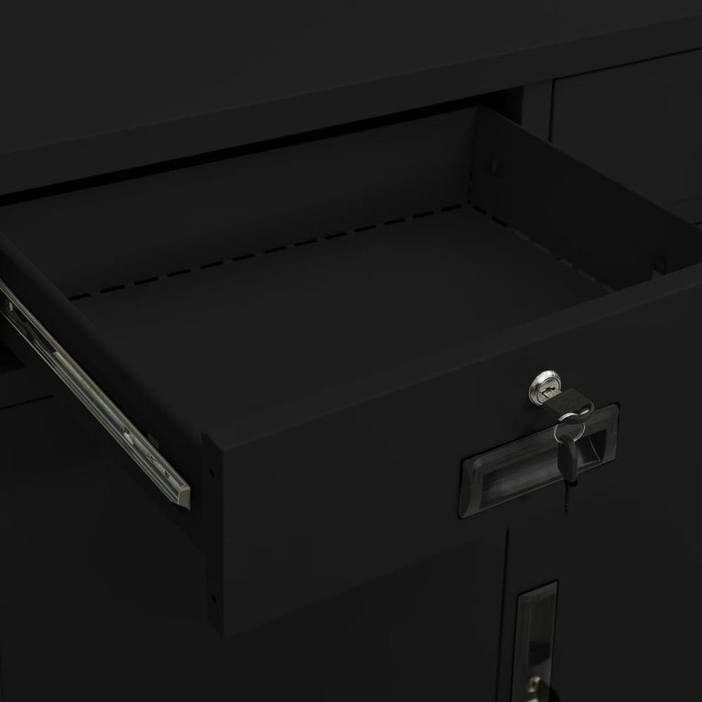 vidaXL Office Cabinet Black 35.4"x15.7"x40.2" Steel, 336411. Picture 10