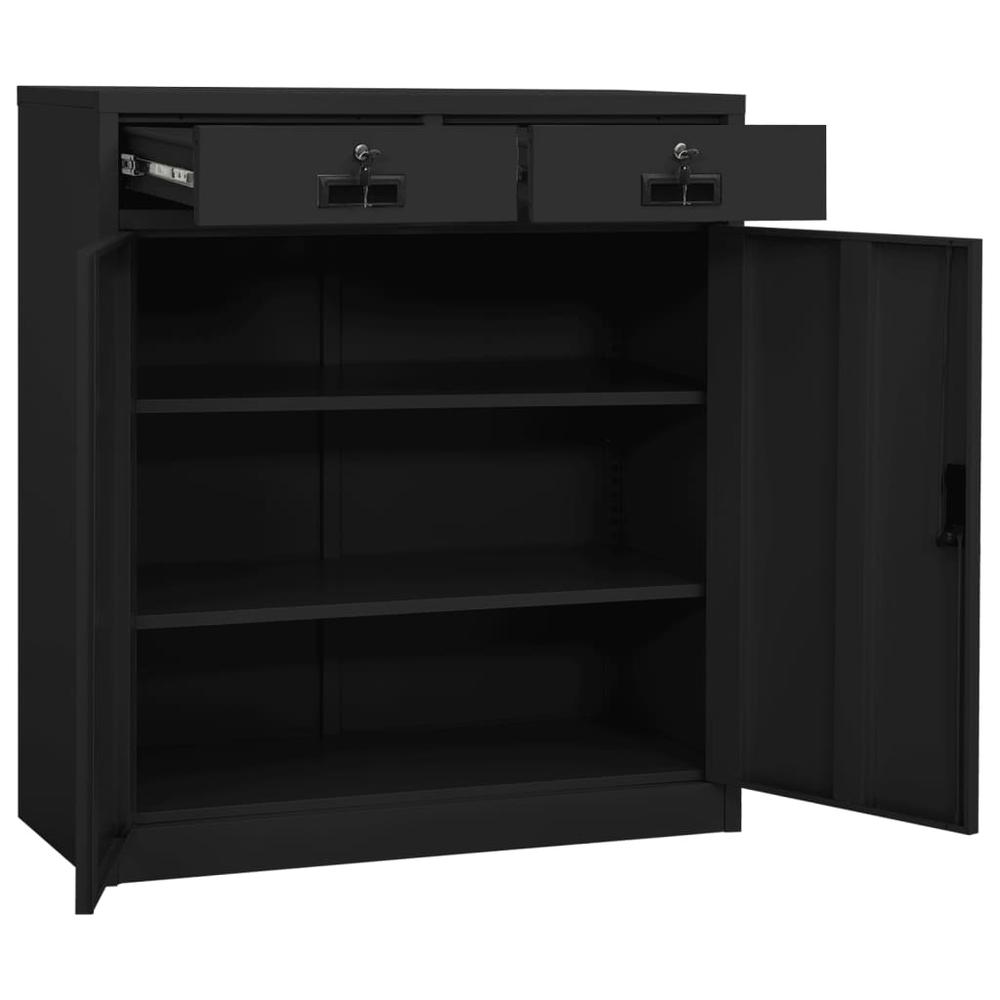 vidaXL Office Cabinet Anthracite 35.4"x15.7"x40.2" Steel, 336412. Picture 7