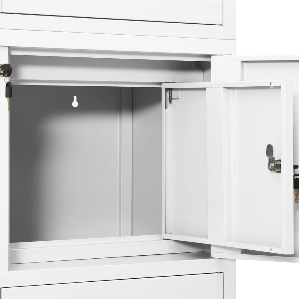 vidaXL Office Cabinet White 35.4"x15.7"x70.9" Steel, 336413. Picture 6