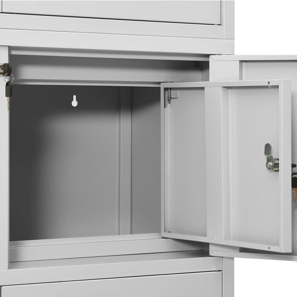 vidaXL Office Cabinet Light Gray 35.4"x15.7"x70.9" Steel, 336414. Picture 6