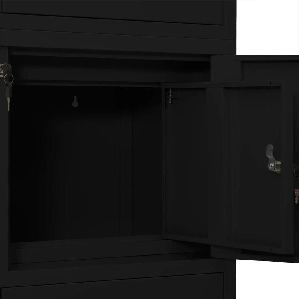 vidaXL Office Cabinet Black 35.4"x15.7"x70.9" Steel, 336415. Picture 6