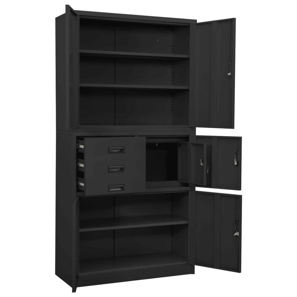 vidaXL Office Cabinet Anthracite 35.4"x15.7"x70.9" Steel, 336416. Picture 5