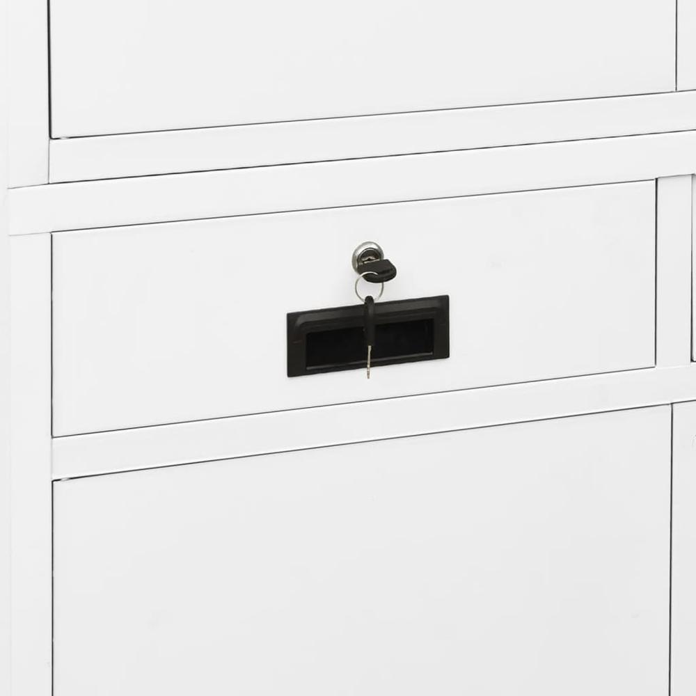 vidaXL Office Cabinet White 35.4"x15.7"x70.9" Steel, 336417. Picture 7
