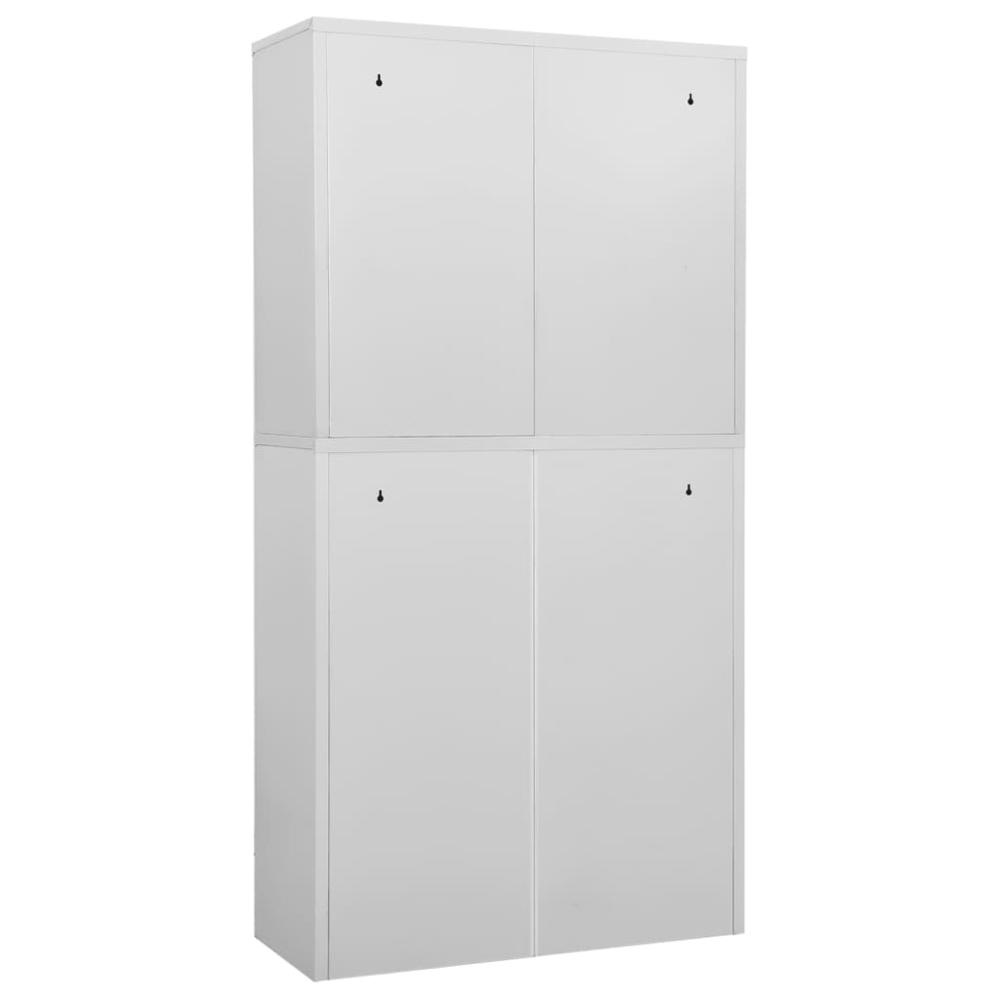 vidaXL Office Cabinet Light Gray 35.4"x15.7"x70.9" Steel, 336418. Picture 5