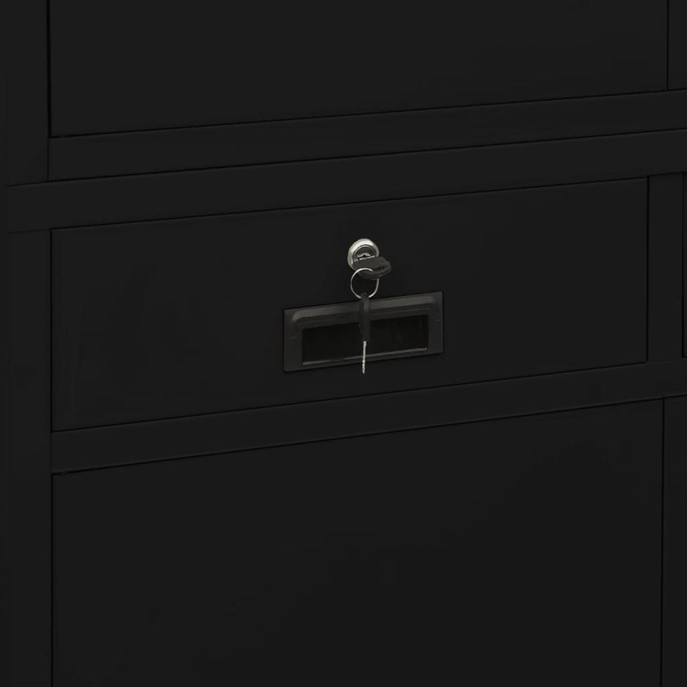 vidaXL Office Cabinet Black 35.4"x15.7"x70.9" Steel, 336419. Picture 9