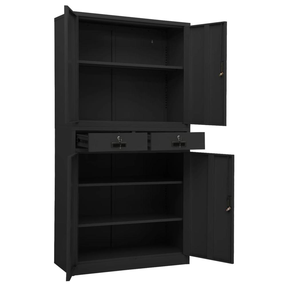 vidaXL Office Cabinet Anthracite 35.4"x15.7"x70.9" Steel, 336420. Picture 6