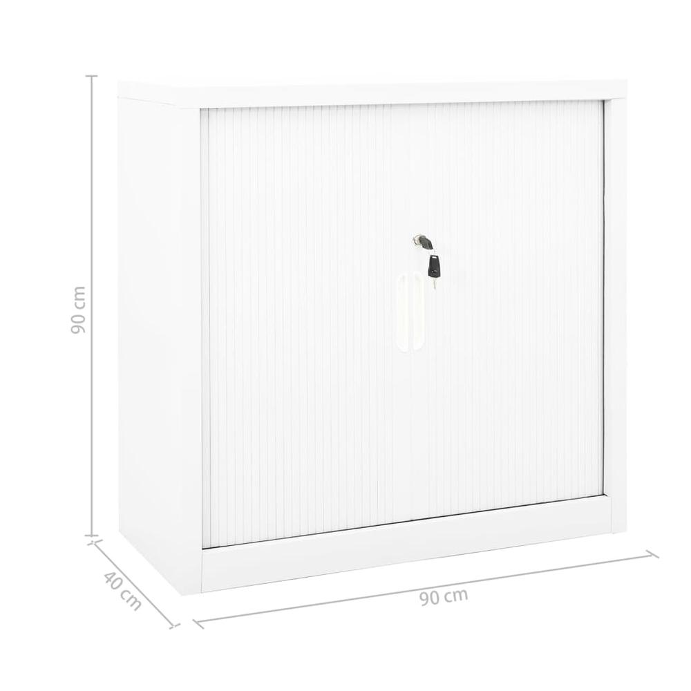 vidaXL Sliding Door Cabinet White 35.4"x15.7"x35.4" Steel, 336429. Picture 9