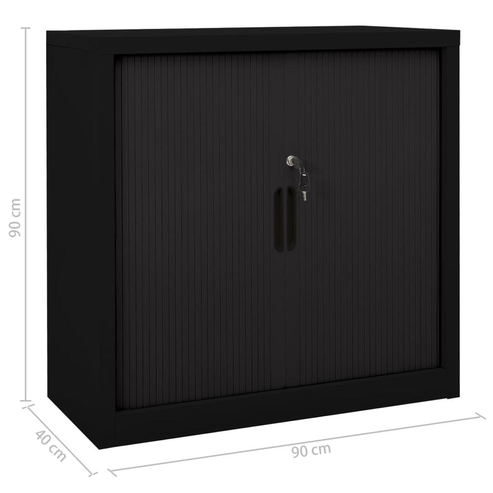 vidaXL Sliding Door Cabinet Black 35.4"x15.7"x35.4" Steel, 336431. Picture 9