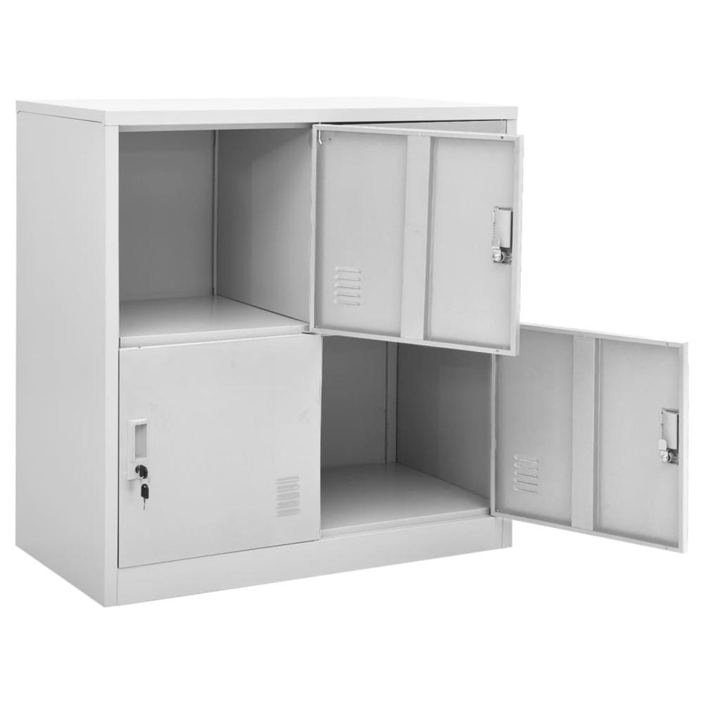 vidaXL Locker Cabinet Light Gray 35.4"x17.7"x36.4" Steel, 336432. Picture 5