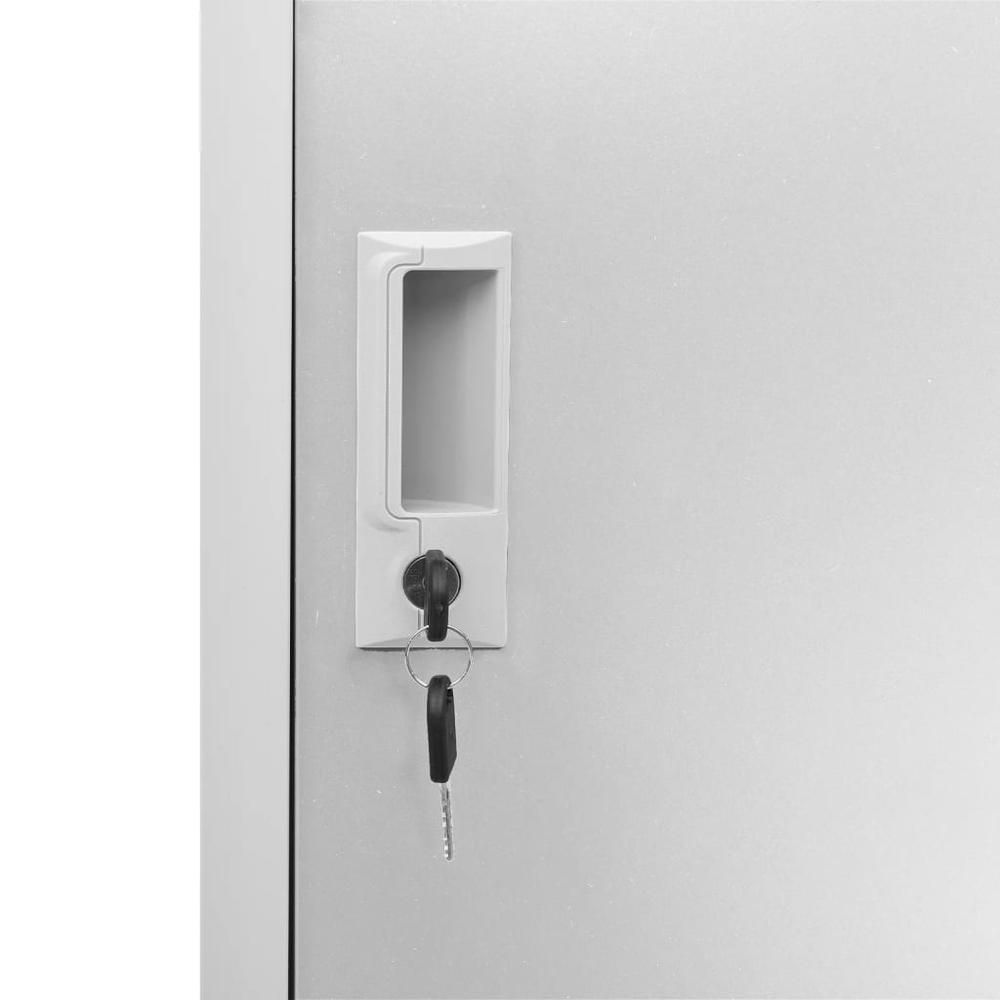 vidaXL Locker Cabinet Light Gray 35.4"x17.7"x36.4" Steel, 336432. Picture 6