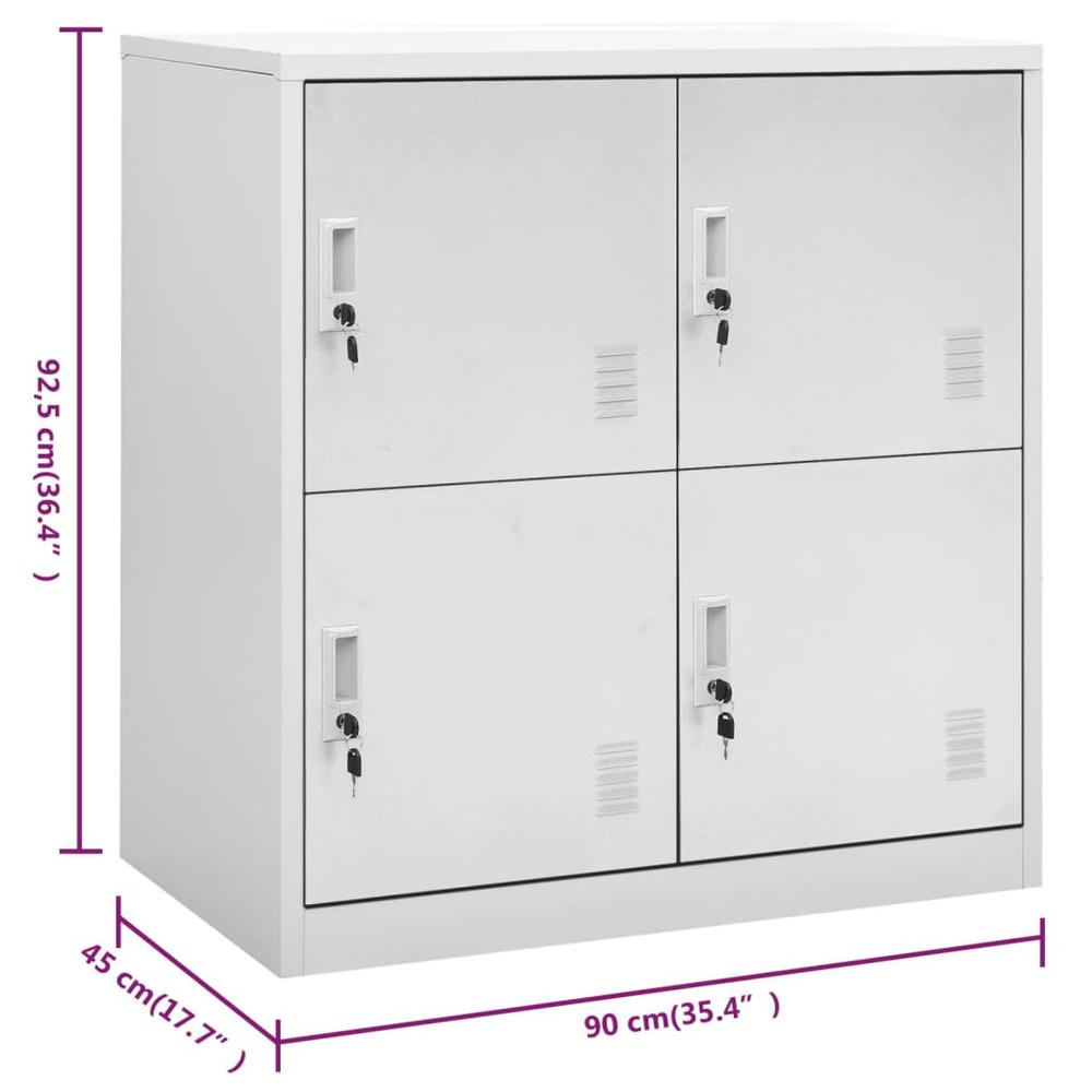 vidaXL Locker Cabinet Light Gray 35.4"x17.7"x36.4" Steel, 336432. Picture 7