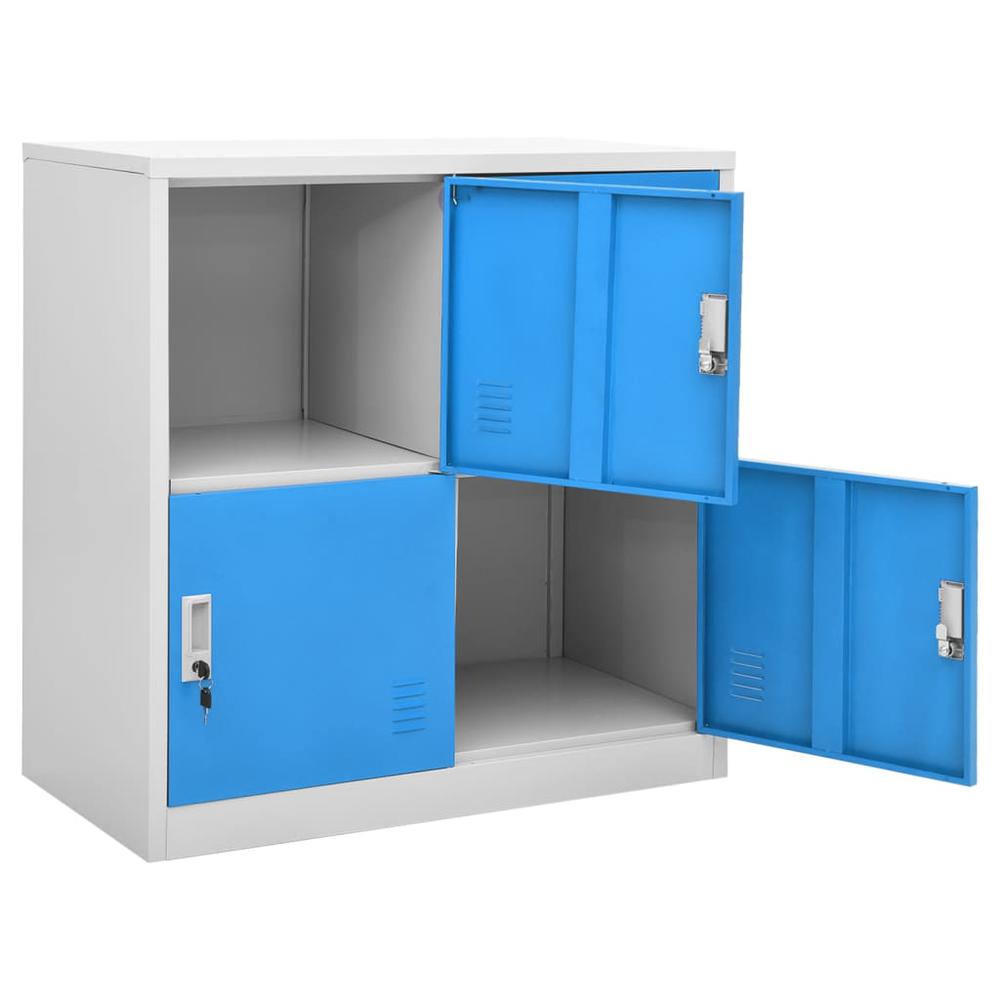 vidaXL Locker Cabinet Light Gray and Blue 35.4"x17.7"x36.4" Steel, 336433. Picture 5
