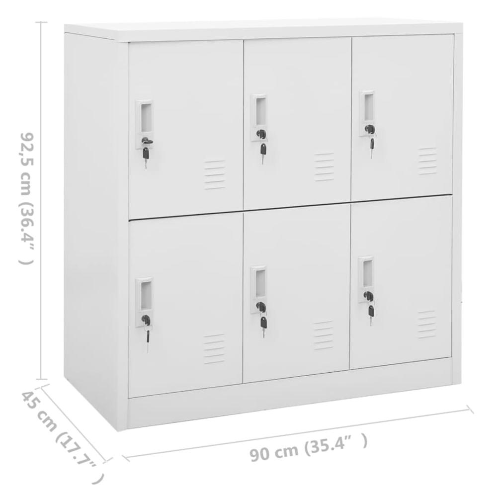 Locker Cabinet Light Gray 35.4"x17.7"x36.4" Steel. Picture 7