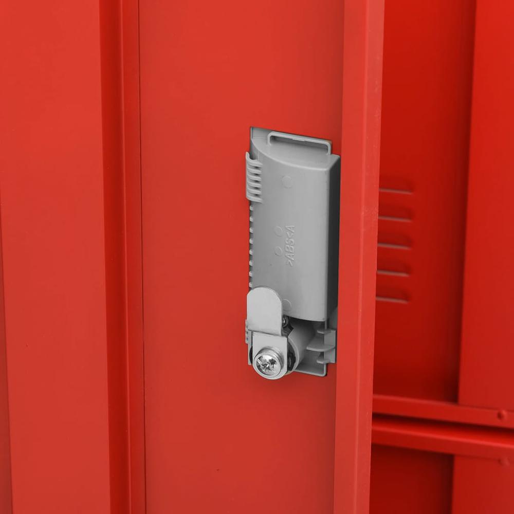 vidaXL Locker Cabinet Light Gray and Red 35.4"x17.7"x36.4" Steel, 336438. Picture 6
