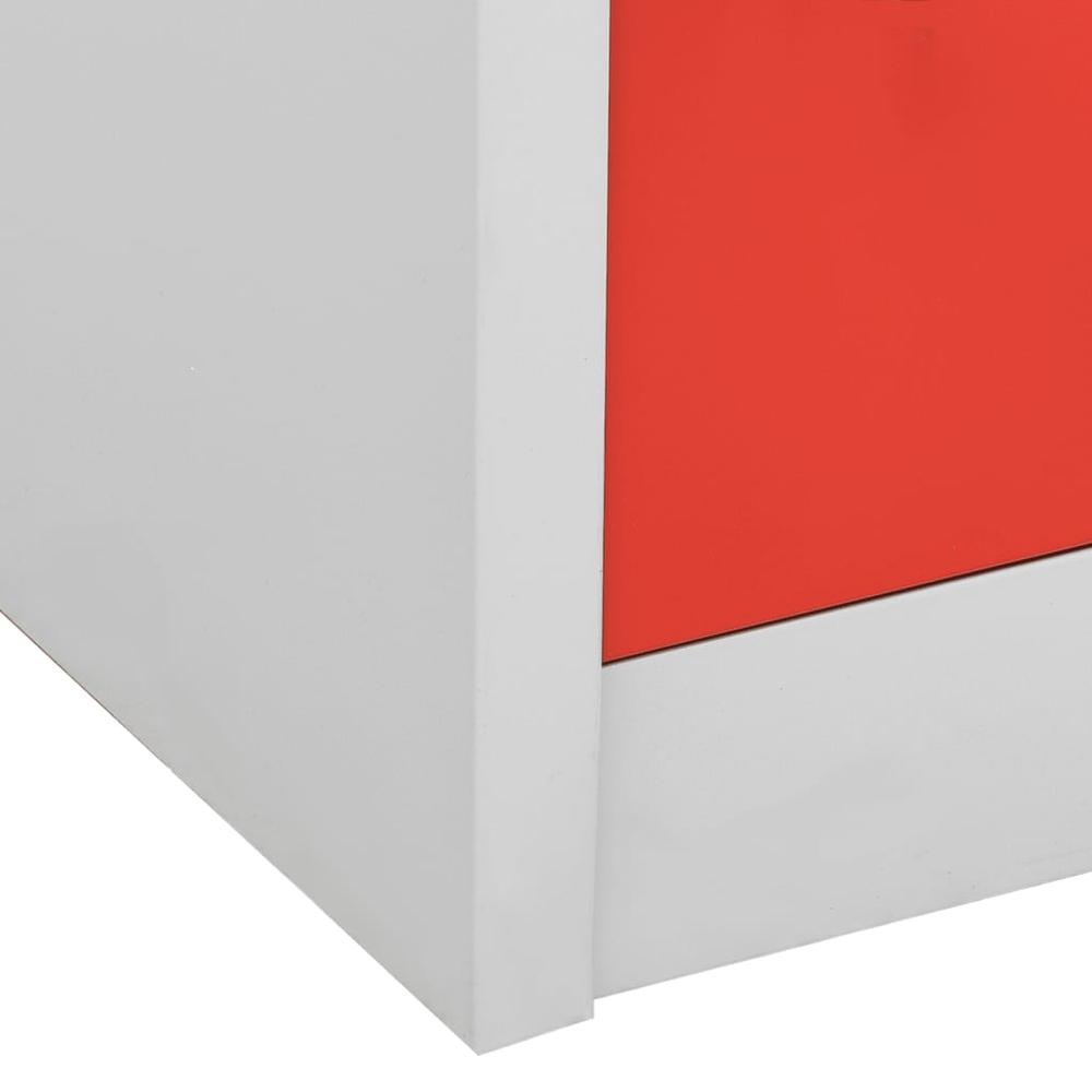vidaXL Locker Cabinet Light Gray and Red 35.4"x17.7"x36.4" Steel, 336438. Picture 7