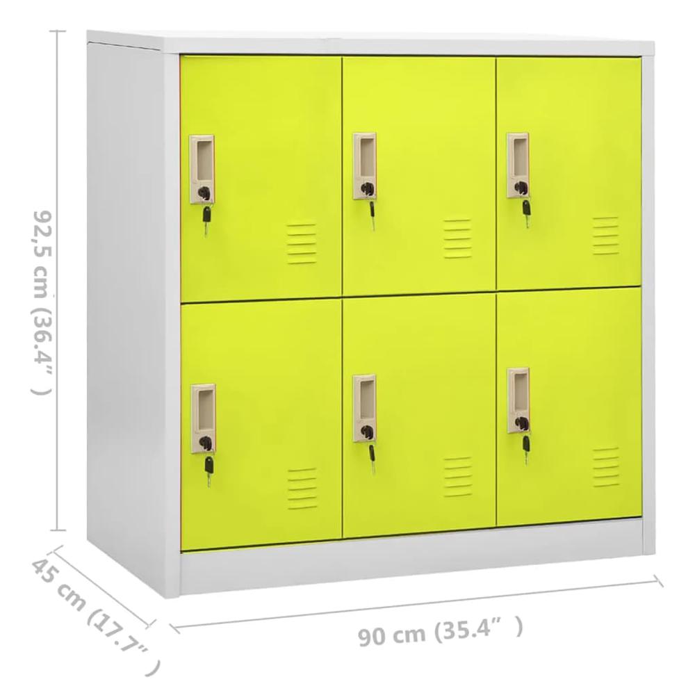 vidaXL Locker Cabinet Light Gray and Green 35.4"x17.7"x36.4" Steel, 336439. Picture 8