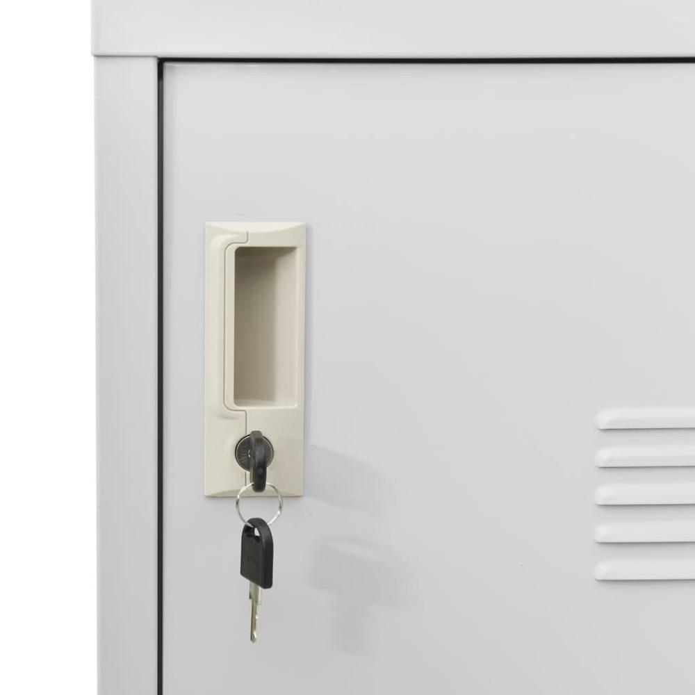 vidaXL Locker Cabinet Light Gray 35.4"x17.7"x36.4" Steel, 336440. Picture 6